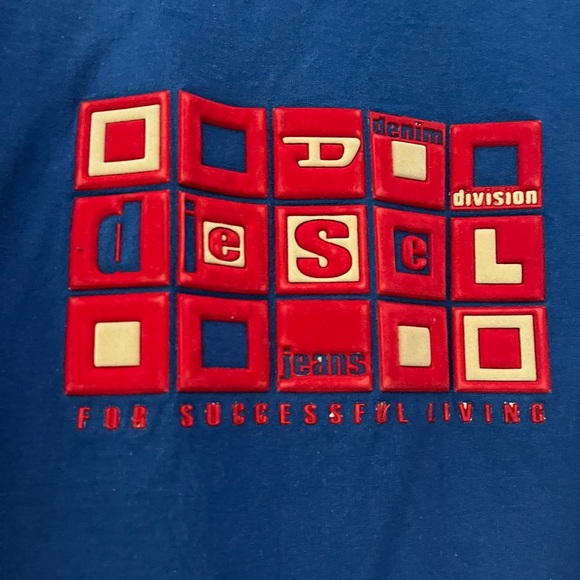 Vintage Diesel Graphic Tee with Velvet Puffy Detail - Picture 3 of 5